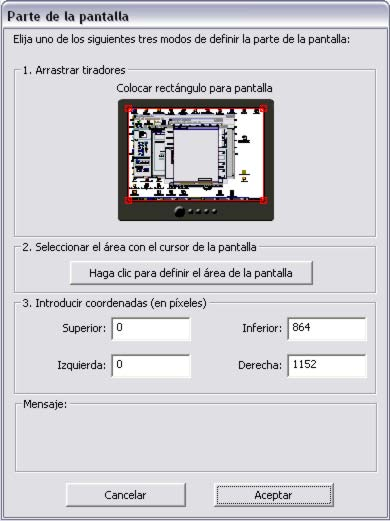 42 ÁREA DE LA PANTALLA En la ficha PROYECCIÓN, las opciones de ÁREA DE LA PANTALLA permiten definir la parte de la pantalla de visualización en la que se va a proyectar la tableta: COMPLETA.