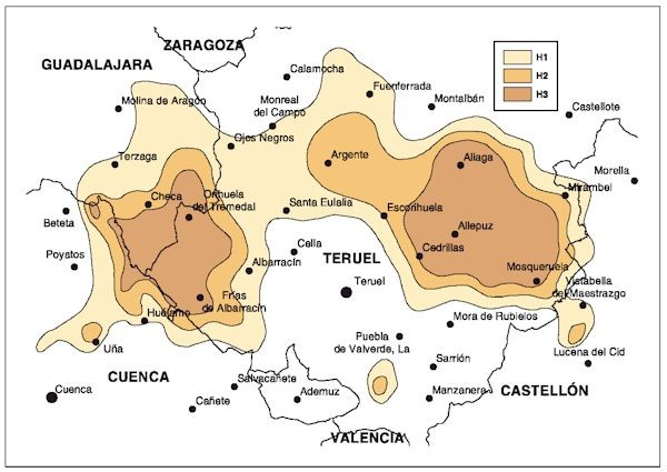 Sector meridional: ejes: Estructura del sistema Ibérico