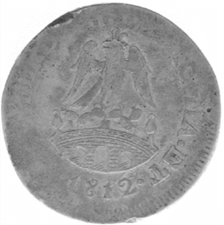 159. 8 Reales. Troquelada en plata. Suprema Junta 1812 S.M.
