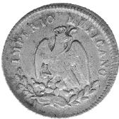 00 381. 10 Centavos 1864 P. Condición rara.
