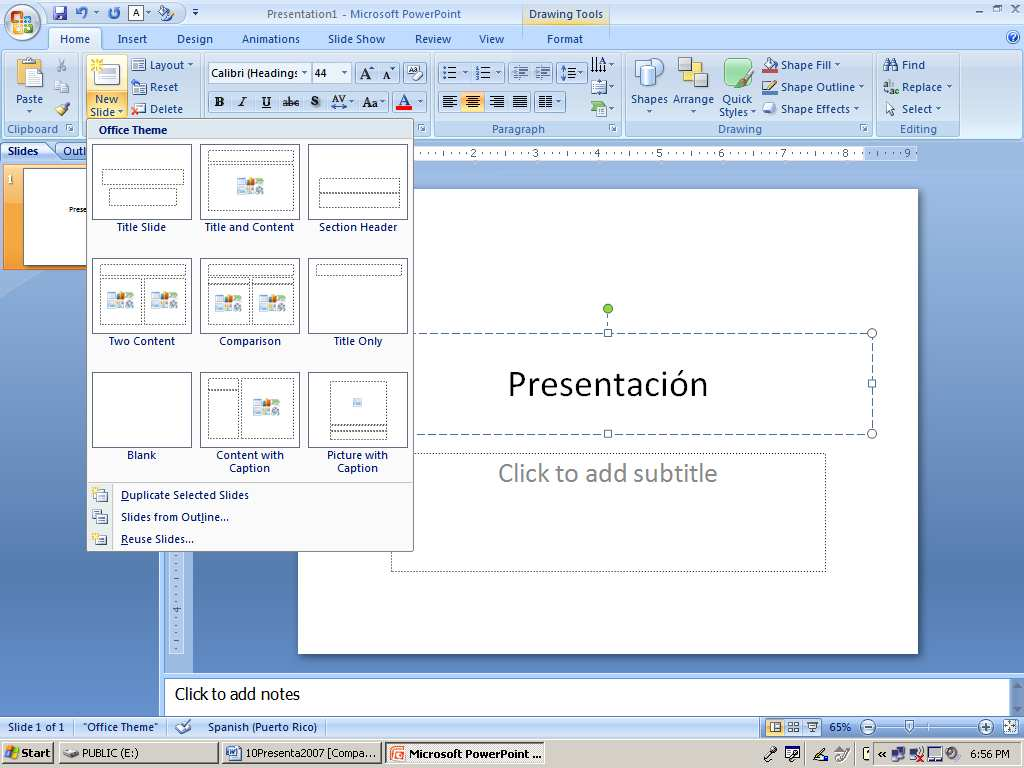 Luego, guarda tu presentación en tu USB con el nombre Presentacion1.ppt con la versión del 2003. 5.