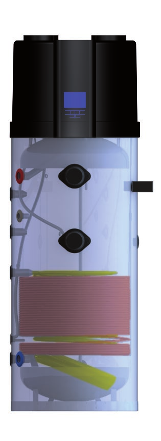 Bomba de calor-acs Heatank 300-S AQUATERMIC ACS Rango de funcionamiento elevado Producción de agua caliente con temperaturas exteriores de hasta -10ºC.