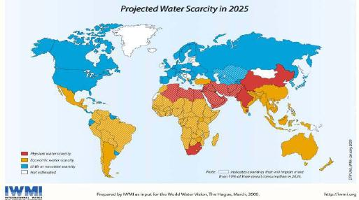 Escasez de agua proyectada al 2025 Principales problemas relacionados a la Gestión de (mal)uso del Agua: Polución de