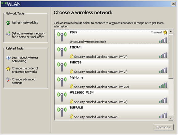 Windows Wireless Zero Configuration (WZC) Haga clic en el icono de conexión inalámbrica en la bandeja del sistema.