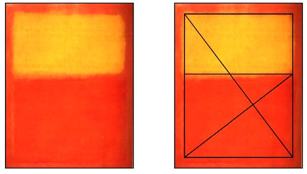 Naranja y Amarillo de Mark Rothko, 1956. A la derecha con trama geométrica superpuesta. ACTIVIDAD 2: Construyendo rectángulos de una proporción dada.