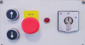 quipamiento opcional Llave con enclavamiento botón LVAR botón BAJAR parada de emergencia llave conenclavamiento Sólo es posible extraer la llave cuando el sistema hubiera concluido la elevación