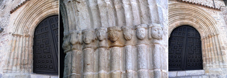Se trata de un edificio gótico, aunque con componentes de tradición románica en la portada occidental, como los capiteles y la ventana ajimezada. ❶ Parte inferior del templo.