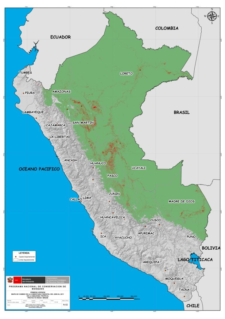 Medición y Monitoreo de la pérdida de cobertura forestal (datos Mapa de la deforestación ocurrida entre los