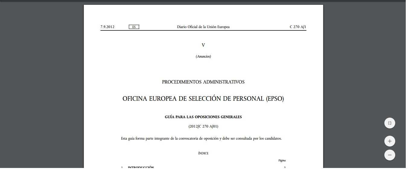 EPSO: guía para las oposiciones generales http://eur-lex.europa.