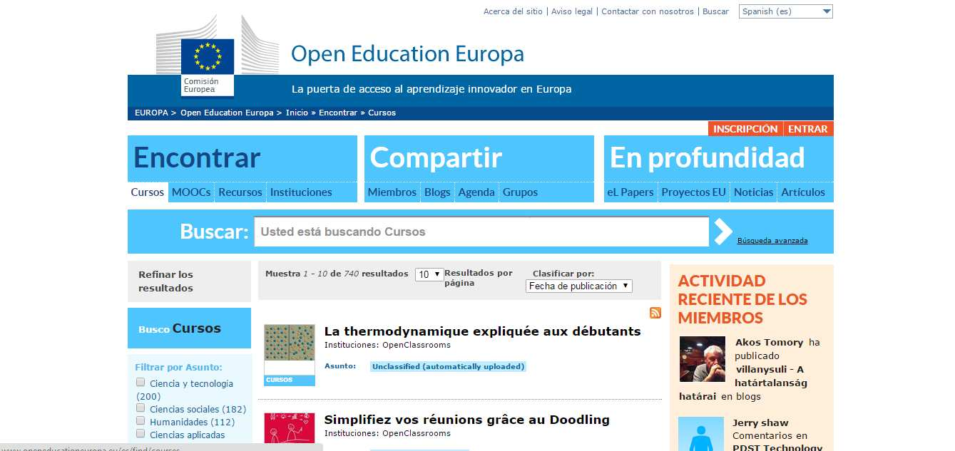 OPEN EDUCATION EUROPA Los MOOC en la UE El acceso al
