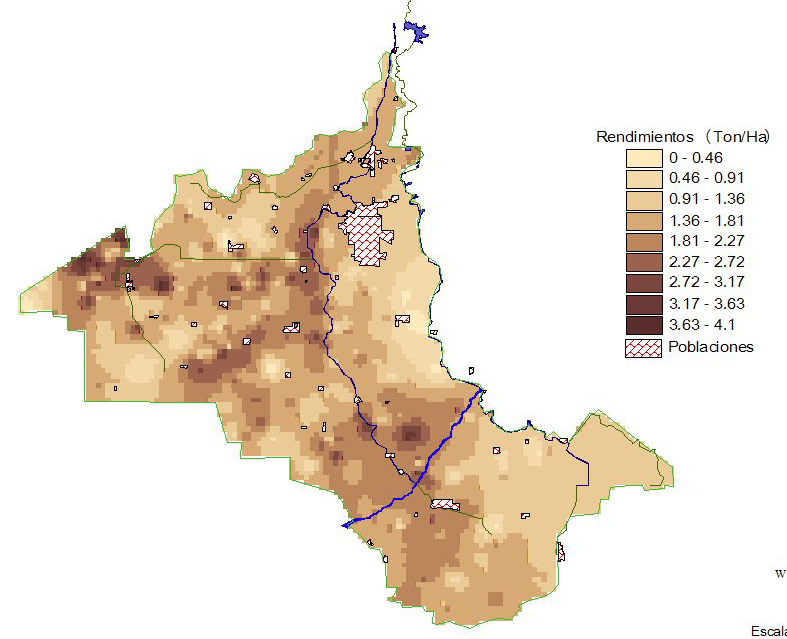 Diagnóstico (Rendimiento Valle del Yaqui) Tasa de comportamiento del rendimiento de Cártamo en el Valle del Yaqui 120% 100% Frecuencia 80% 60% 40% 20% 0% 0.000 0.250 0.500 0.750 1.000 1.250 1.500 1.