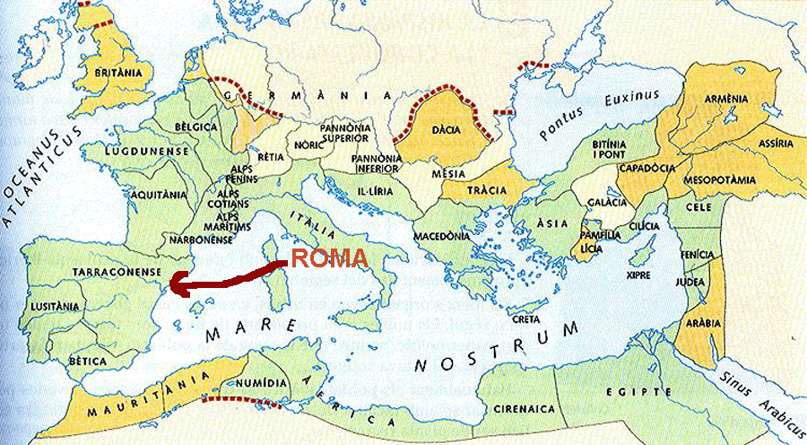 L EPOCA DELS ROMANS Els romans eren la gent que viva a Roma, un poble d Itàlia, fa uns 2000