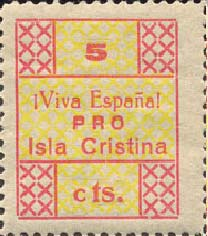 1937 - TIPO A1 con sobrecarga "CORREOS" - dentado 11 1/2 9 A1 carmin/ oliva 5 cts R 10 A1 nº 9