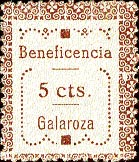 Locales Andalucia /Provincia de Huelva / Galaroza / Locales Nacionales Sección 1/5/34/3 Pagina 2 1937 - Beneficencia - "Galaroza" estrecha - dentado