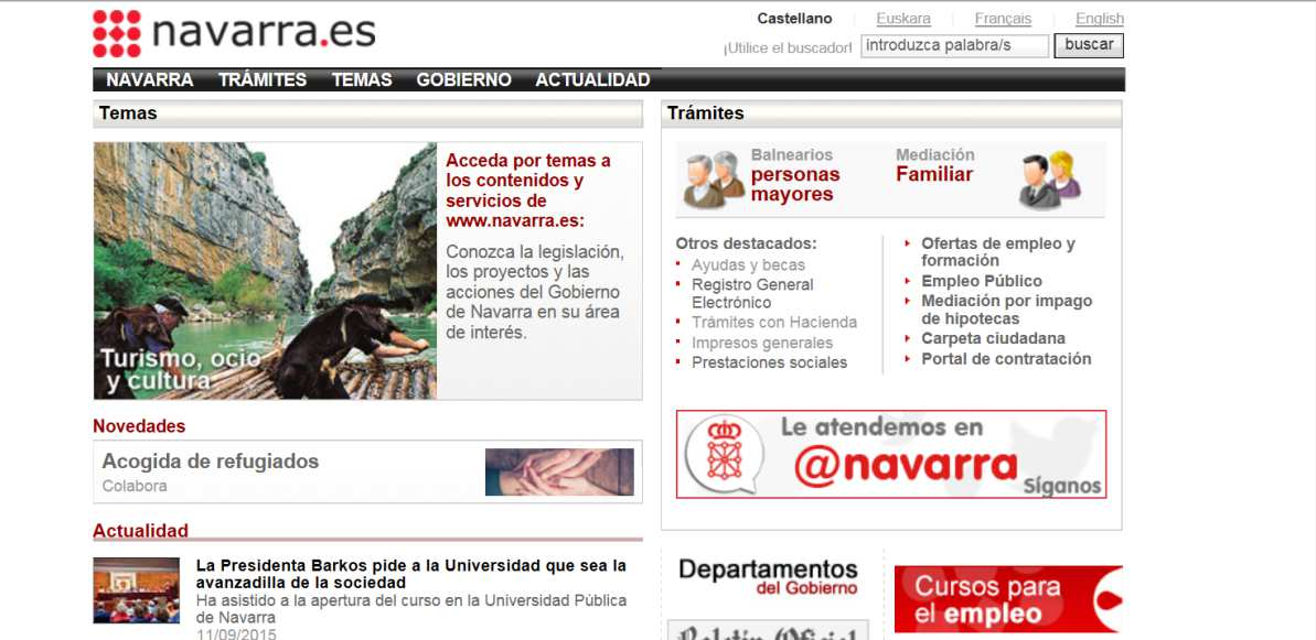 CÓMO BUSCAR AYUDAS Y SUBVENCIONES EN WWW.NAVARRA.ES La web del Gobierno de Navarra www.navarra.
