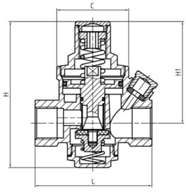 Filtros y reguladores de presión Filtro latón H-H tipo Y PN L mm H mm tamiz 5840120000 1/2