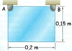 (Sol: a=8,487 m/s 2 ; T A =47,89 N; T D =8,70 N) 2.- Una placa rectangular de 20 kg de masa está suspendida de los puntos A y B como muestra la figura.