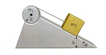 (b) Si se colocan con suavidad 12 kg sobre la parte superior de m 1, calcular la aceleración angular de las ruedas y la tensión en las cuerdas. Solución: (a) 72 kg; (b) 1,4 rad/s 2 ; 0,29 kn; 0,75 kn.