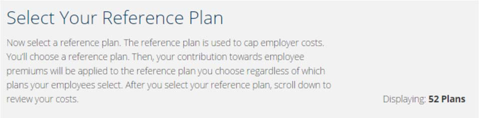Creación del año del plan Paso 7: En la misma página, seleccione su plan de referencia haciendo clic en el botón ubicado a la izquierda del plan que desea elegir.
