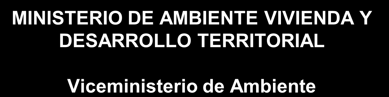 MINISTERIO DE AMBIENTE VIVIENDA Y DESARROLLO TERRITORIAL Viceministerio de Ambiente GESTION INTEGRAL DEL RECURSO HÍDRICO EN COLOMBIA Curso Sub Regional: