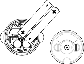 tornillo izquierda placa de contacto del cargador Desbloquear Vista inferior 2. Coloque las baterías tal y como se indica y vuelva a colocar la cubierta. 3.