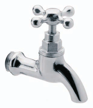 One handle wall-mount faucet, with low slung swivel spout. 17 California handle.