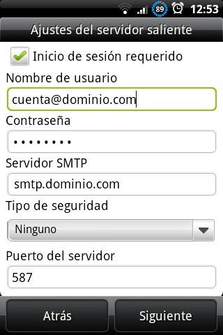 en la pantalla anterior Servidor SMTP: indica smtp.ssaver.gob.
