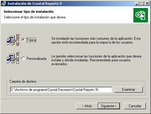 Instalación en y desde un servidor de red Aparece el cuadro de diálogo Seleccionar tipo de instalación.