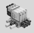 Electroválvulas VUVG-B10A, válvulas para placa base M3 Montaje en batería Válvula para placa base montaje en batería Conexión M5 Dimensiones Datos CAD disponibles en www.festo.