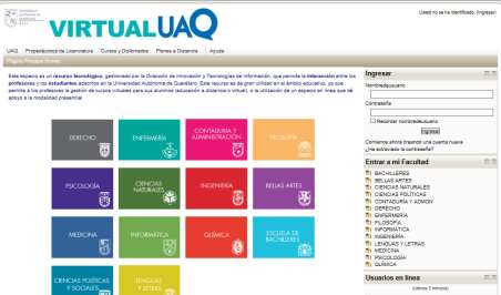 mx y en las opciones de servicios a Alumnos da clic en Virtual UAQ Esto te llevará a la página