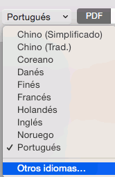 3. Seleccione el idioma del documento. Haga clic en la lista de idiomas de la barra superior y seleccione el idioma del documento.