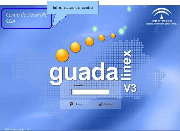 Autentificarse en Guadalinex Una vez encendido el ordenador se inicia el proceso de carga de sistema operativo Guadalinex.