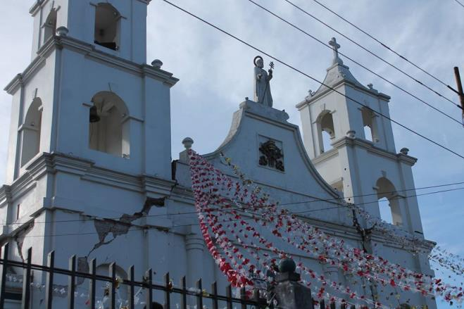 Fotografías que muestran el tipo y magnitud de daño en edificaciones de San Pedro Sacatepéquez y San Marcos. Cortesía de Sergio Cabañas, CONRED.
