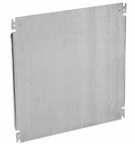 Placa de Montaje de tamaño completo Paneles galvanizados de tamaño completo. Ver grosor en tabla. Number D x E (mm) D x E (in.