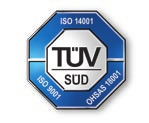 . Certificaciones del TÜV SÜD Management Service GmbH en los ámbitos de calidad (ISO 9001: 2008), protección medioambiental (ISO 14001: 2004) y protección laboral (OHSAS 18001: 2007).