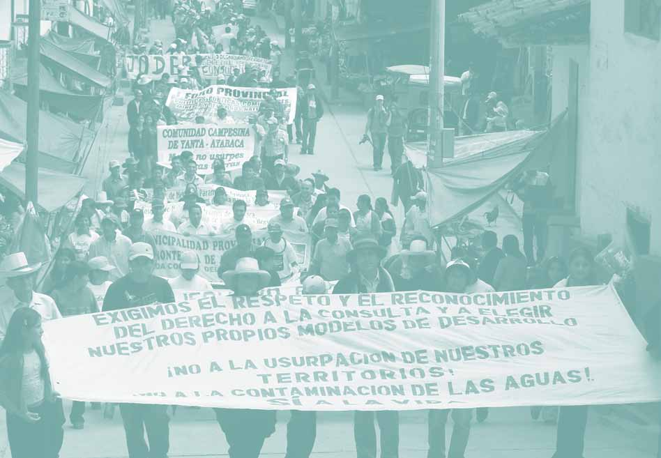 10 Caso Río Blanco-Piura En el 2003 la Minera Majaz ocupa ilegalmente las tierras de las comunidades campesinas de Segunda de Cajas y Yanta en Huancabamba y Ayabaca, respectivamente, presentando