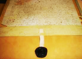 Carta de Jacq de Molay al Maestre Provincial del Temple en Aragón, con sello de cera