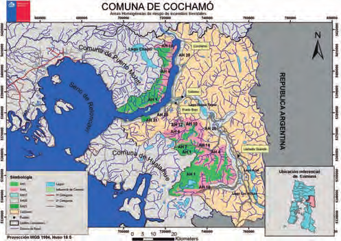 REGIÓN DE LOS LAGOS COMUNA DE COCHAMÓ Mapa áreas homogéneas por Comuna