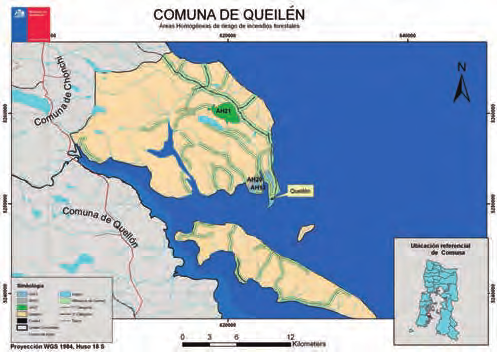 REGIÓN DE LOS LAGOS COMUNA DE QUEILÉN Mapa áreas homogéneas por Comuna