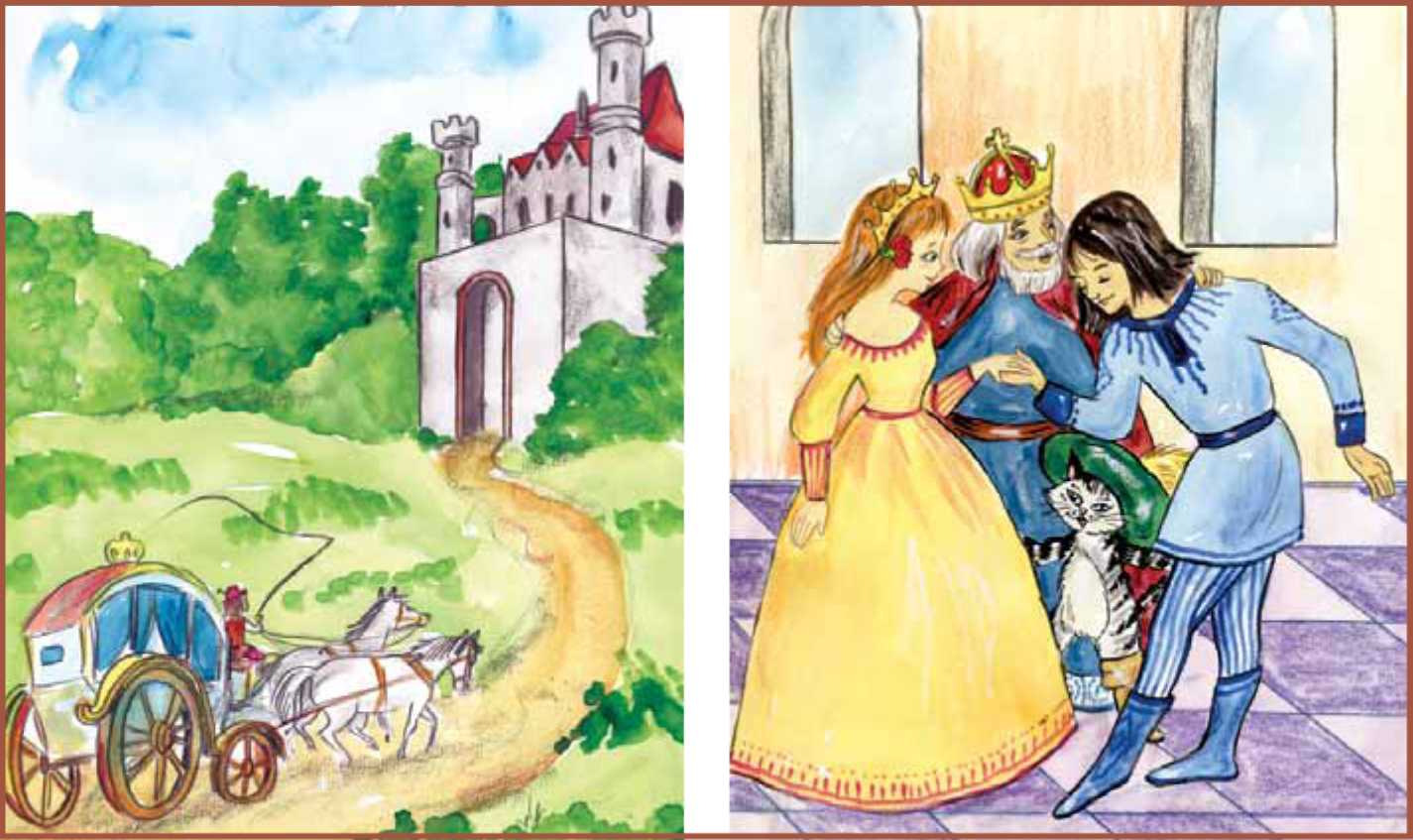 El gato dice al rey y a la princesa que el castillo y todo lo que lo rodea pertenecen al mismo marqués de Calabas.