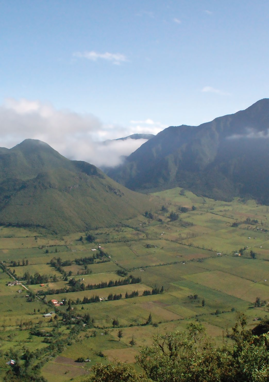 Un paisaje rural en Ecuador. Algunos impactos del cambio climático exigen que los gestores miren más allá de sus unidades de manejo.