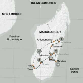 Madagascar Naturaleza Malgache Itinerario que permite visitar los puntos esenciales de la isla.