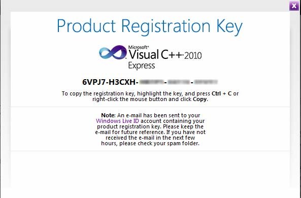 Registrar Visual C++ 2010 Express