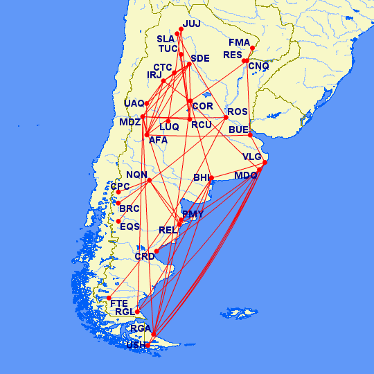 Mapa 3: Resultados de las rutas de