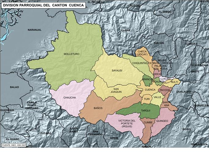 3% del territorio de la provincia de AZUAY (aproximadamente 3.2 mil km2).