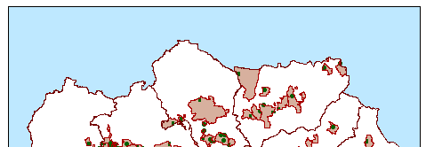 Mapa 9 Distribución municipal de las envasadoras andaluzas de aceituna de mesa durante la campaña 2013/14. Fuente: Elaboración a partir de datos de la Agencia de Información y Control Alimentarios.