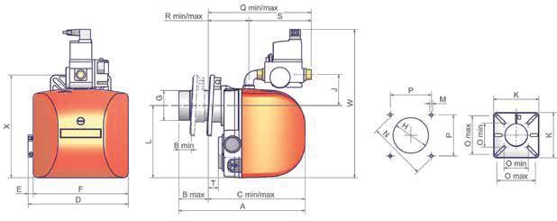 QUEMADORES DE GAS ETNA GAS 4/7/85 Tabla de características Tipo Modelo Potencia kw Alimentación Motor del ventilador Conexión gas mín. máx. eléctrica kw Rp 4 M-.TN.x.ES.A..xx 2 41 23 V 1N ac,75 1 2 M-.