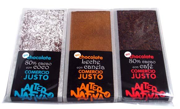 P: 7,30 Trío de Placer - Tres tabletas chocolate artesano gourmet BIO
