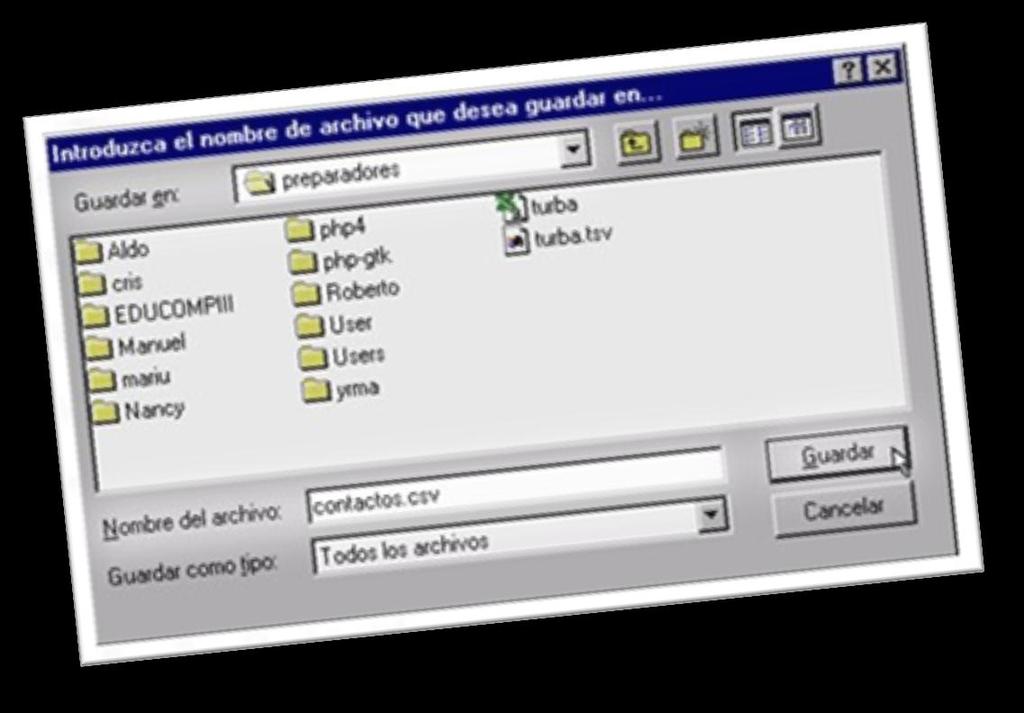 Trabajando Exportar Contactos en Webmail de Correo en Webmail En la ventana que se muestra, seleccione la