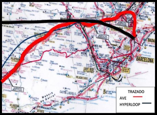 Figura 9. Trazado tramo Lleida - Barcelona. AVE e Hyperloop (II) Fuente: Elaboración propia 4.2 